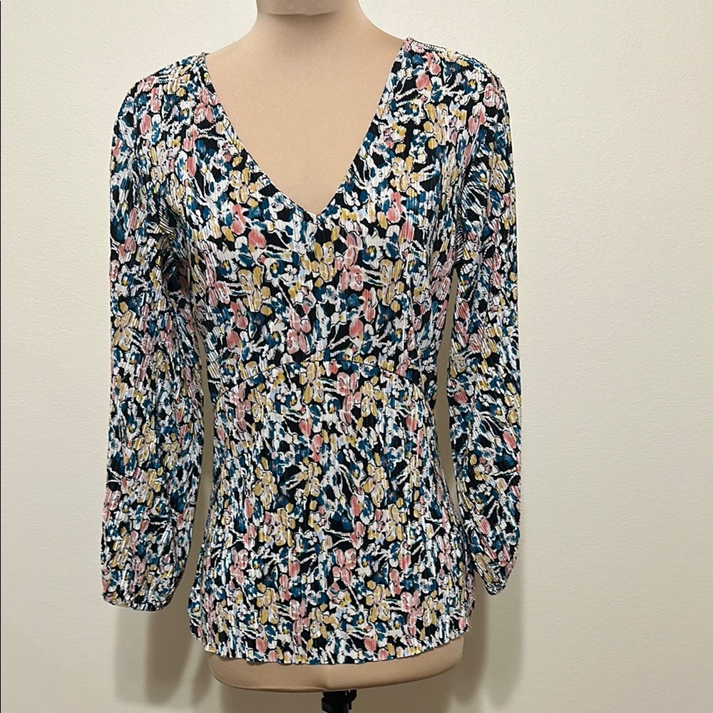 Halogen Blue Green Fitted 3/4‎ Sleeve Blouse